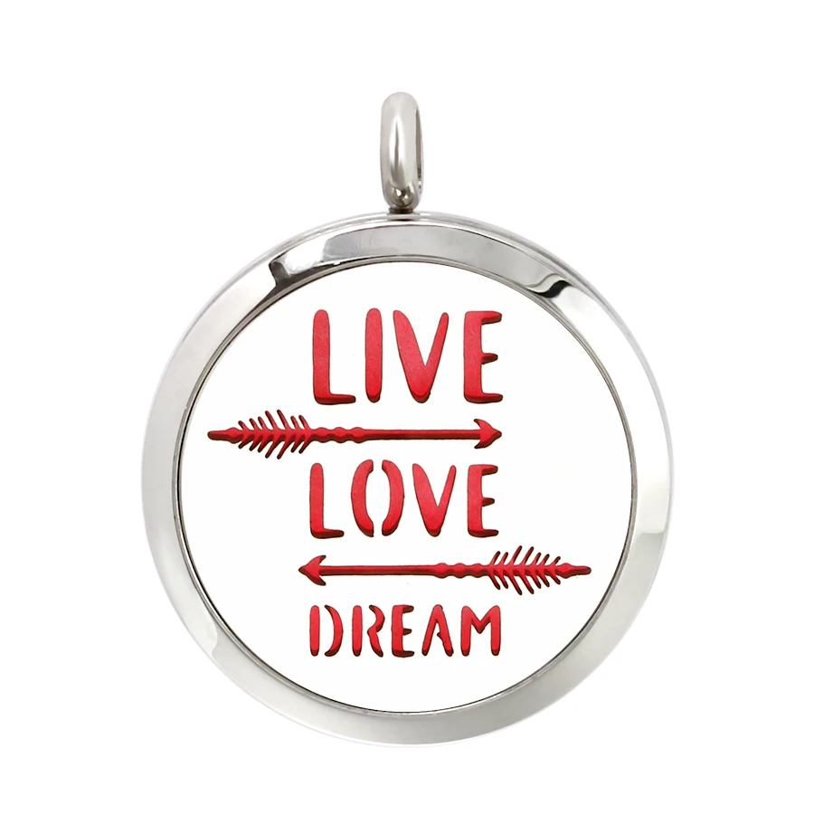 Live Love Dream Lotus flower 316L нержавеющая сталь 30 мм ароматерапия Магнитный медальон