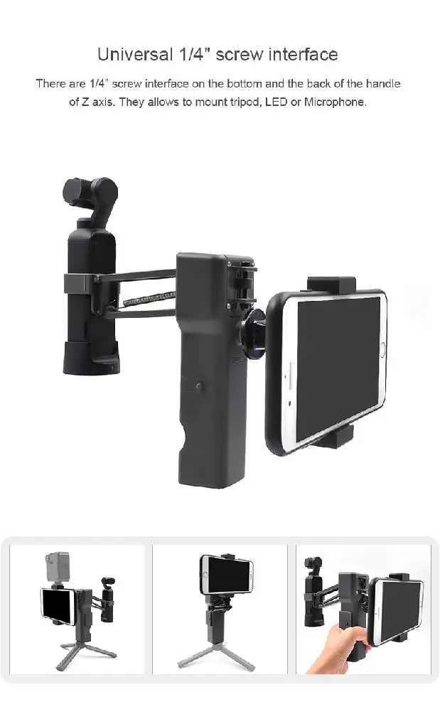 

Handheld Z Axis Stabilizer Foldable Four Axis Grip Stabilizer Aluminum Mobile Phone Clip Set For DJI OSMO POCKET Accessories