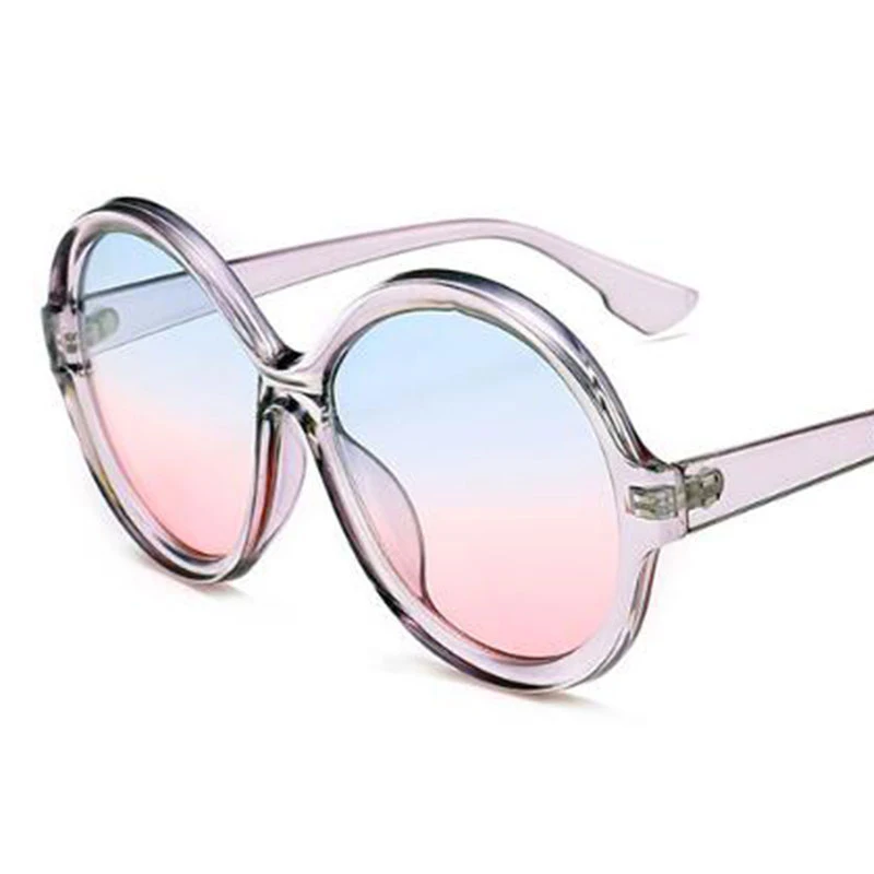 Большие круглые солнцезащитные очки женские Роскошные Модные прозрачные в