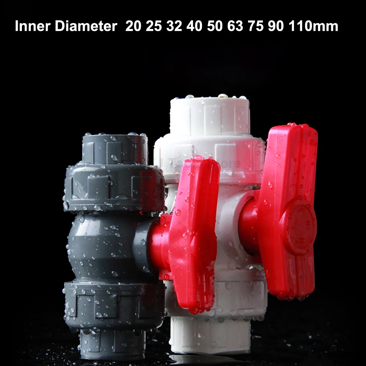 1Pc 75mm 90mm 110mm PVC Pipe Union Ball Valve Water Pipe Fittings Garden Irrigation Water Pipe Connector Aquarium Adapter