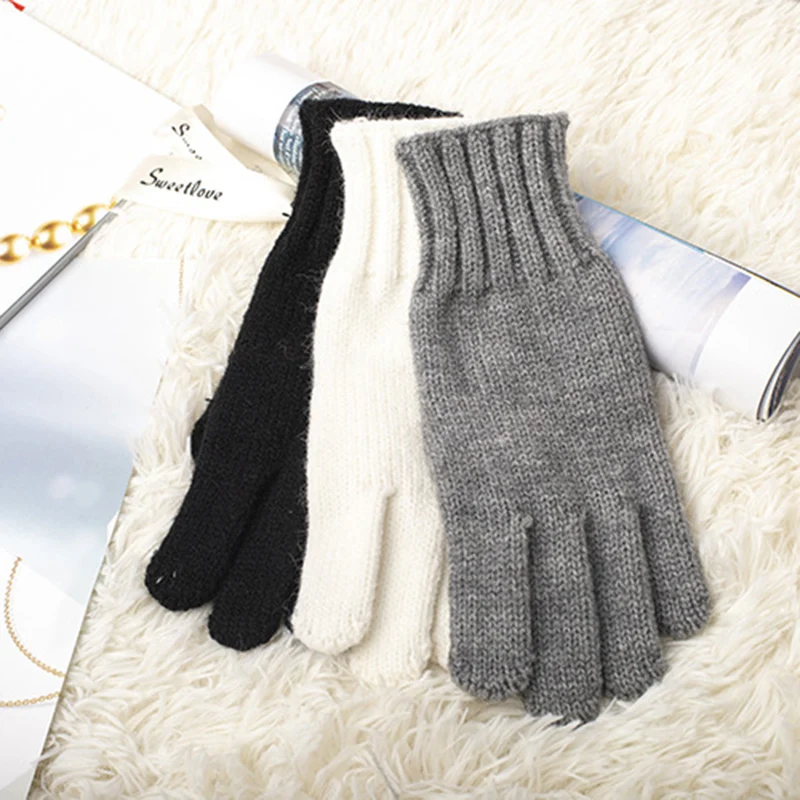 

NEW Full Fingers Knitted Gloves Warm Mitten Winter Favor for Autumn and Winter