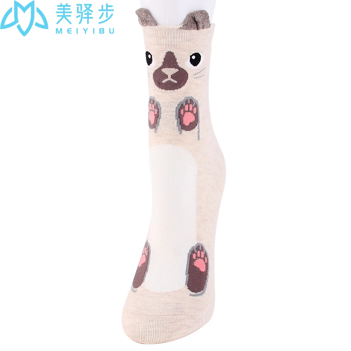 12 Pairs Per Set Cute Cat Socks Cartoon Animal Popular Female Socks Wholesale