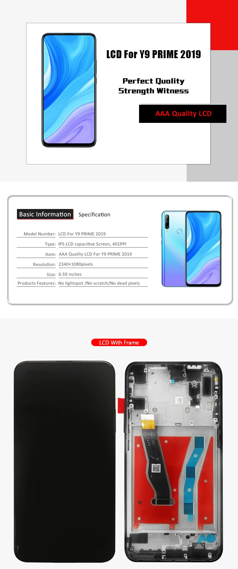 6,5" ЖК-дисплей для huawei Y9 Prime ЖК-экран для huawei Y9 Prime ЖК-экран