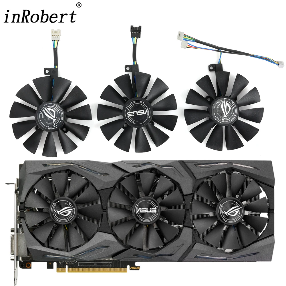 

88MM T129215SU Cooling Fan Replace For ASUS AREZ ROG Strix RX VEGA56 VEGA64 580 590 480 OC Edition Graphics Video Card Fans