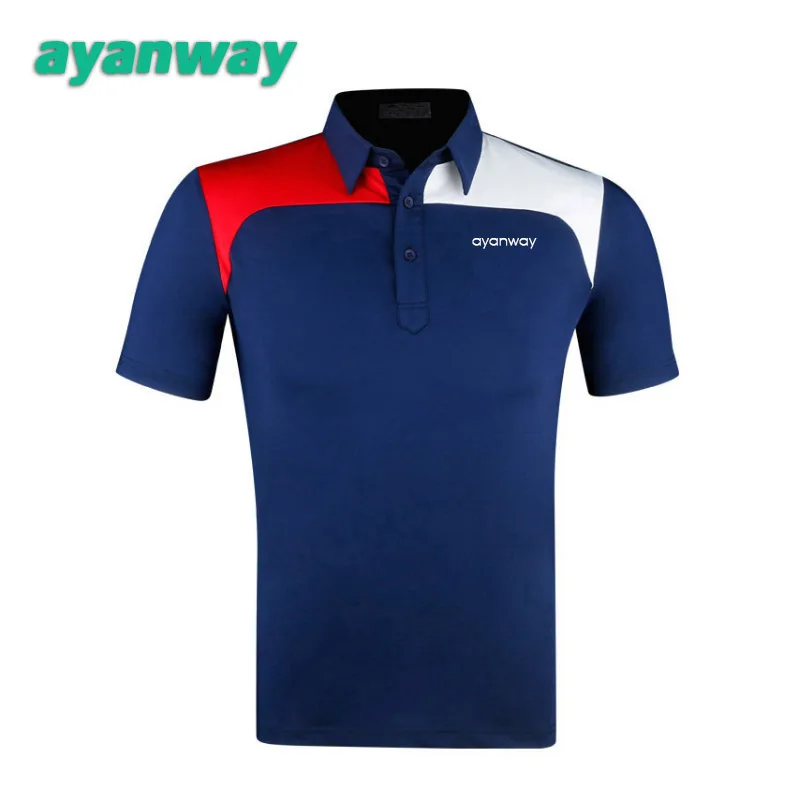 Мужская футболка для гольфа AYANWAY с логотипом мужские Качественные приталенные
