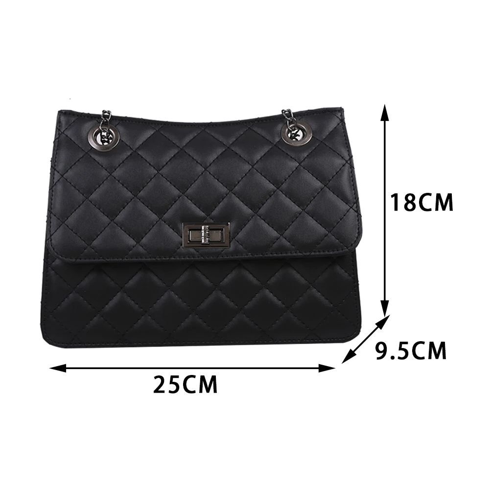 

Portable Chain Purse Retro Women Lattice PU Crossbody Bag Shoulder Solid Totes Popular Simple Female Daily Bags For Women 2021