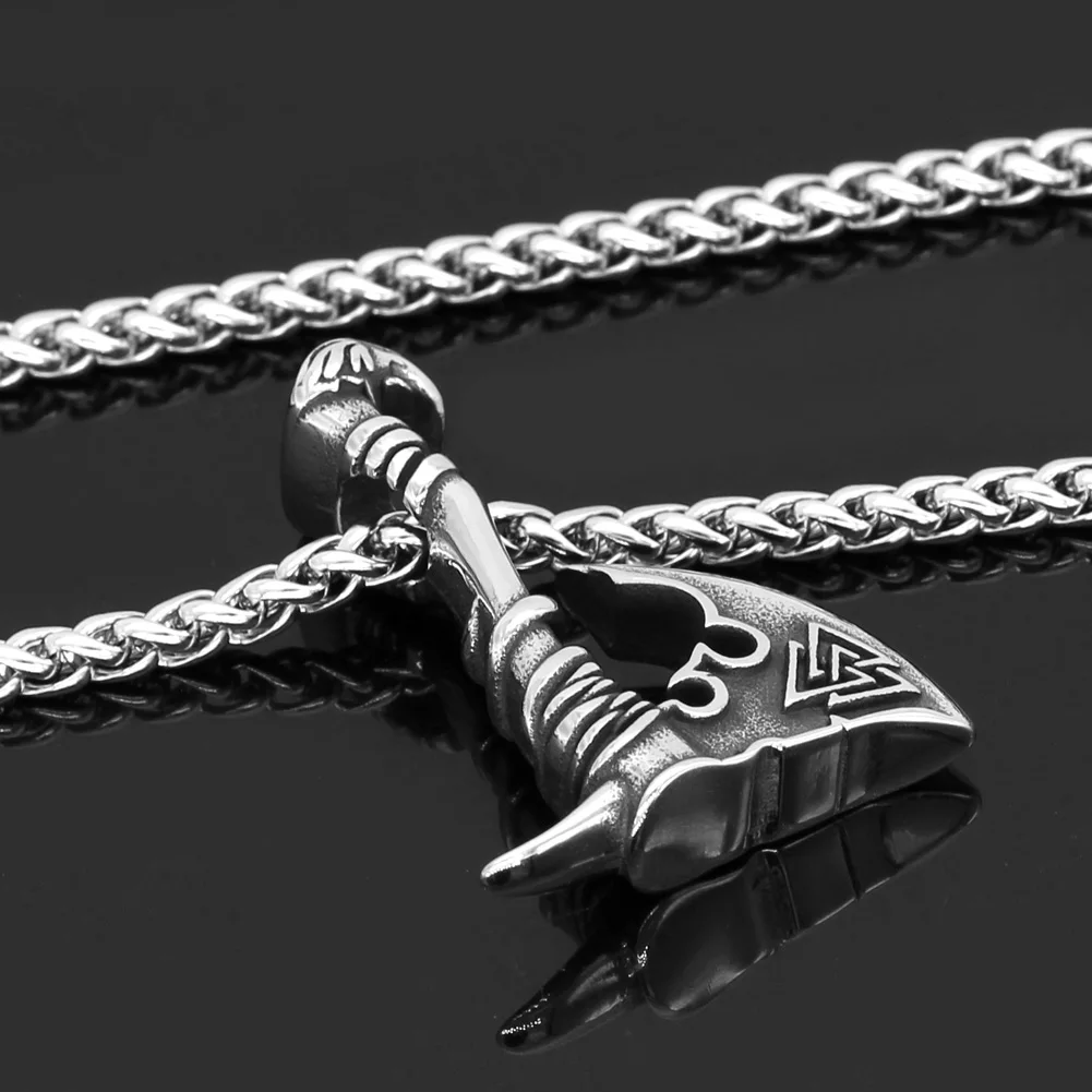 Мужская подвеска в виде топора из нержавеющей стали Viking Valknut Amulet|Ожерелья с