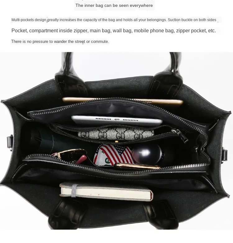 

personality High capacity concise Commute Solid color fashion elegant Lady bags Shoulder Bags handbag Diagonal bag