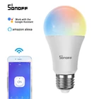 Умная Светодиодная лампа SONOFF 9 Вт, Wi-Fi, E27, с регулируемой яркостью, RGB лампы для eWeLink, управление через приложение, автоматизация, работа с Alexa, Google Home