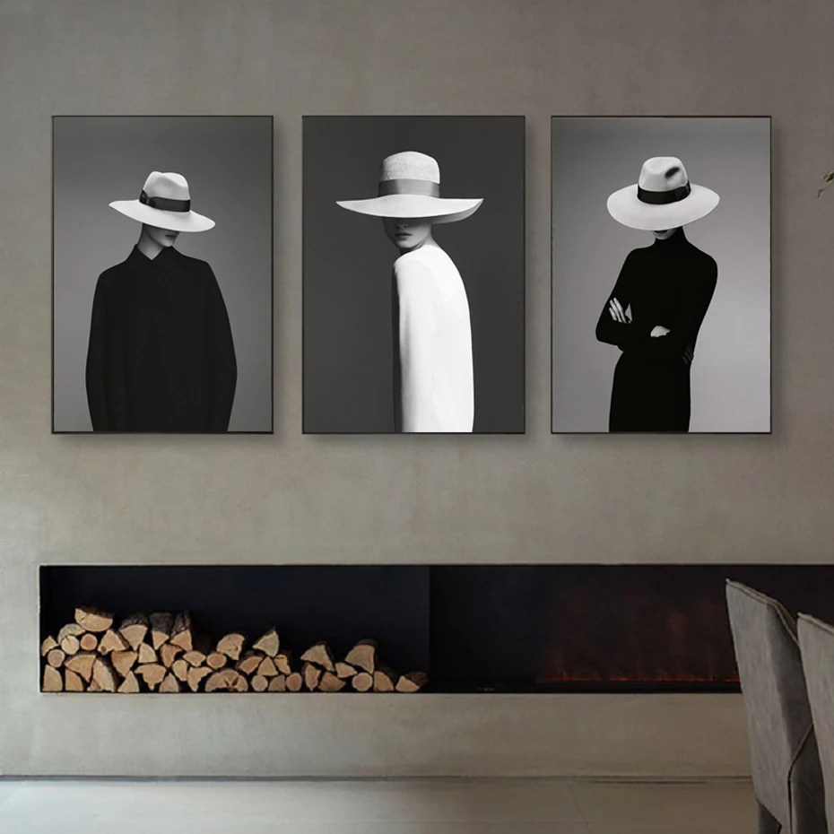 

Nordic Black and White Figure Model Posters And Prints Minimalism Girl Wall Art Canvas Paintings Pictures Living Room Home Decor