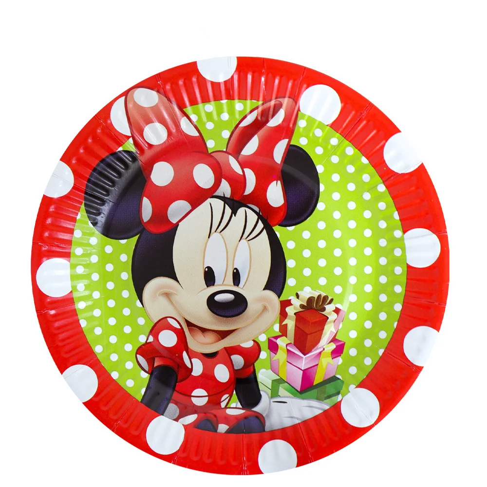 Disney Red Minnie Mouse Theme Birthday Party Supplies Cup Plate Kids Girl Decoration Disposable Tableware Set | Дом и сад