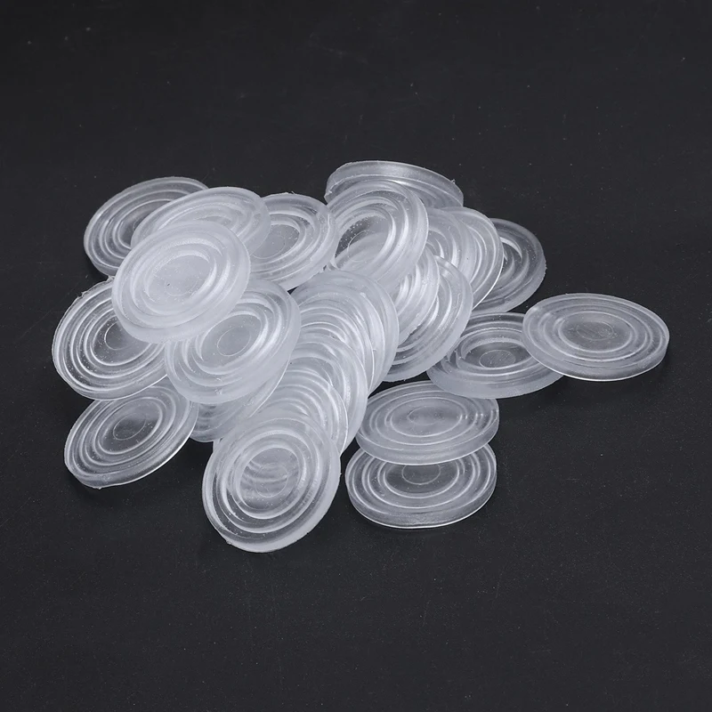 HOT Round Transparent Plastic Non-Slip Glass Table Dash Mat Pad 24x3mm 30 pcs | Дом и сад