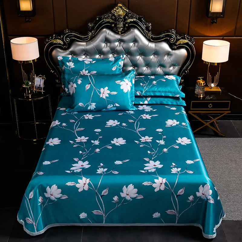 

Luxury Satin Bed Sheets 100% Polyester Bedding Set Soft Duvet Cover Queen King Linens Pillowcases And Bedding Sheet for Home Tex