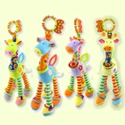 Детская Хлопковая погремушка в форме жирафа, ручной Колокольчик, игрушка для мобильной коляски, плюшевая кукла для младенцев, игрушка для малышей, кукла для раннего развития