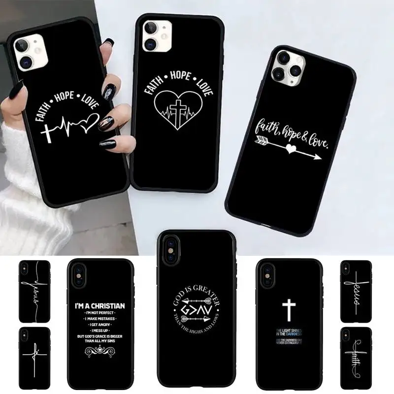 

Yinuoda Faith Christian Religious Jesus Phone Case for iPhone 11 12 13 mini pro XS MAX 8 7 6 6S Plus X 5S SE 2020 XR case