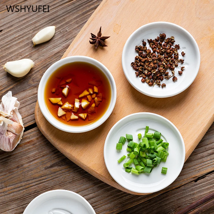 1 шт. Классическое Белое простое керамическое блюдо соевый соус уксус Женская