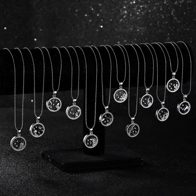 Ожерелье со знаками Зодиака серебряного цвета женские модели 12 созвездий день и