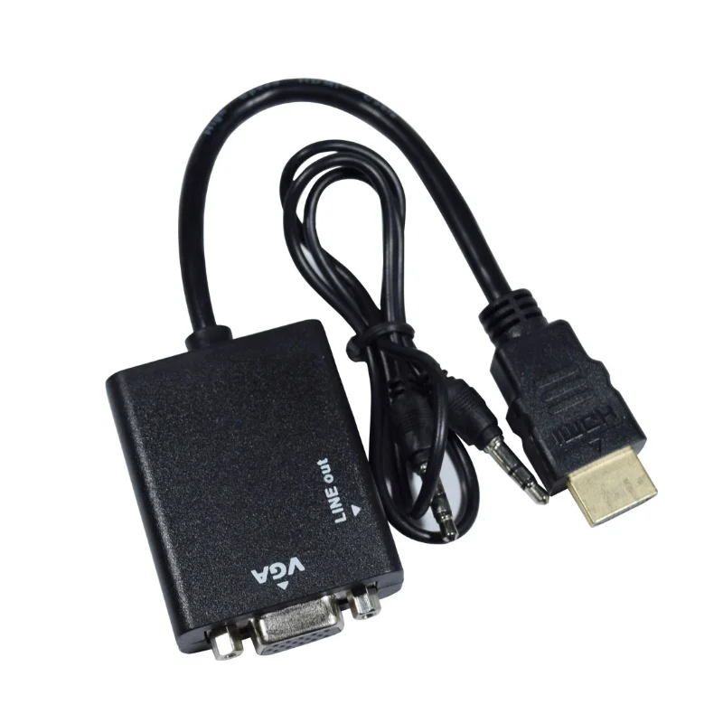 

Male to Female HDMI-compatible to VGA Digital Analog Video Audio Cable Adapter 1080P 720P 480P For PS4 PC HDTV Display Projector