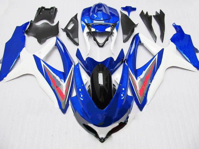 Комплект обтекателей под давлением для GSXR600 750 08 09 GSXR750 GSX R600 K8 2008 2009 синий белый