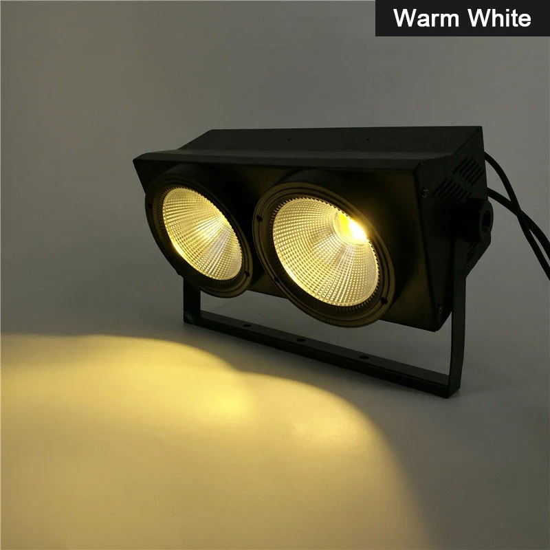 Warm White Светодиодный COB 2 глаза 2x100 Вт Блиндер Освещение DMX сценическое освещение DMX контроллер Клубное шоу ночной DJ Дискотека, SHEHDS сценическое освещение - Цвет: Warm White