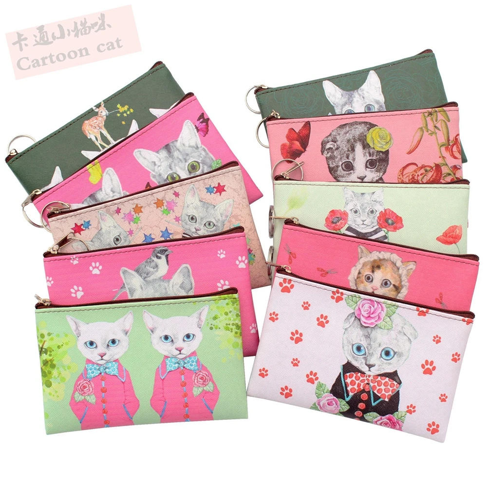 

New Cartoon Cat Coin Purse Children kitty clutch small wallet Women Coin Wallets Kids Cute zipper Bag Pouch Holder change purses