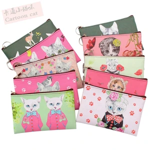 Детский кошелек для мелочи с мультипликационным котом, маленький клатч Китти для женщин, милые детские кошельки на молнии, держатель, сменные кошельки