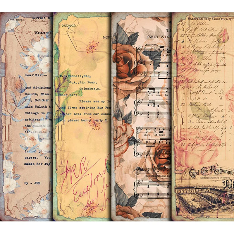 Винтажный романтический цветочный задний материал бумага нежелательный журнал