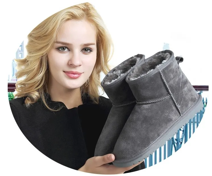 

Designer Brand Winter Snow Boots Shoe Luxury Women Shoes 2022 Cowskin Fur Ankle Shoes Women Short Boot Lady Buty Botas De Mujer