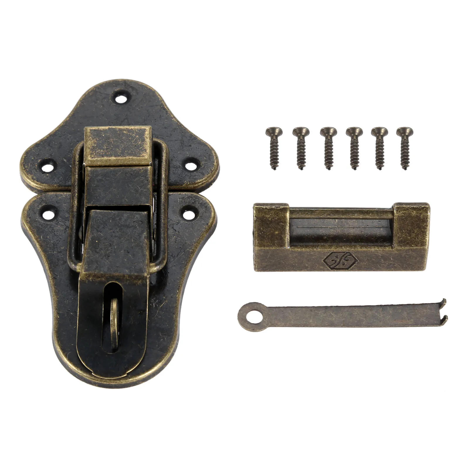 

Застежка + замок и ключ, деревянная шкатулка для украшений, декоративный узор, резная античная бронза, винтажные цвета, чехол для винного вин...