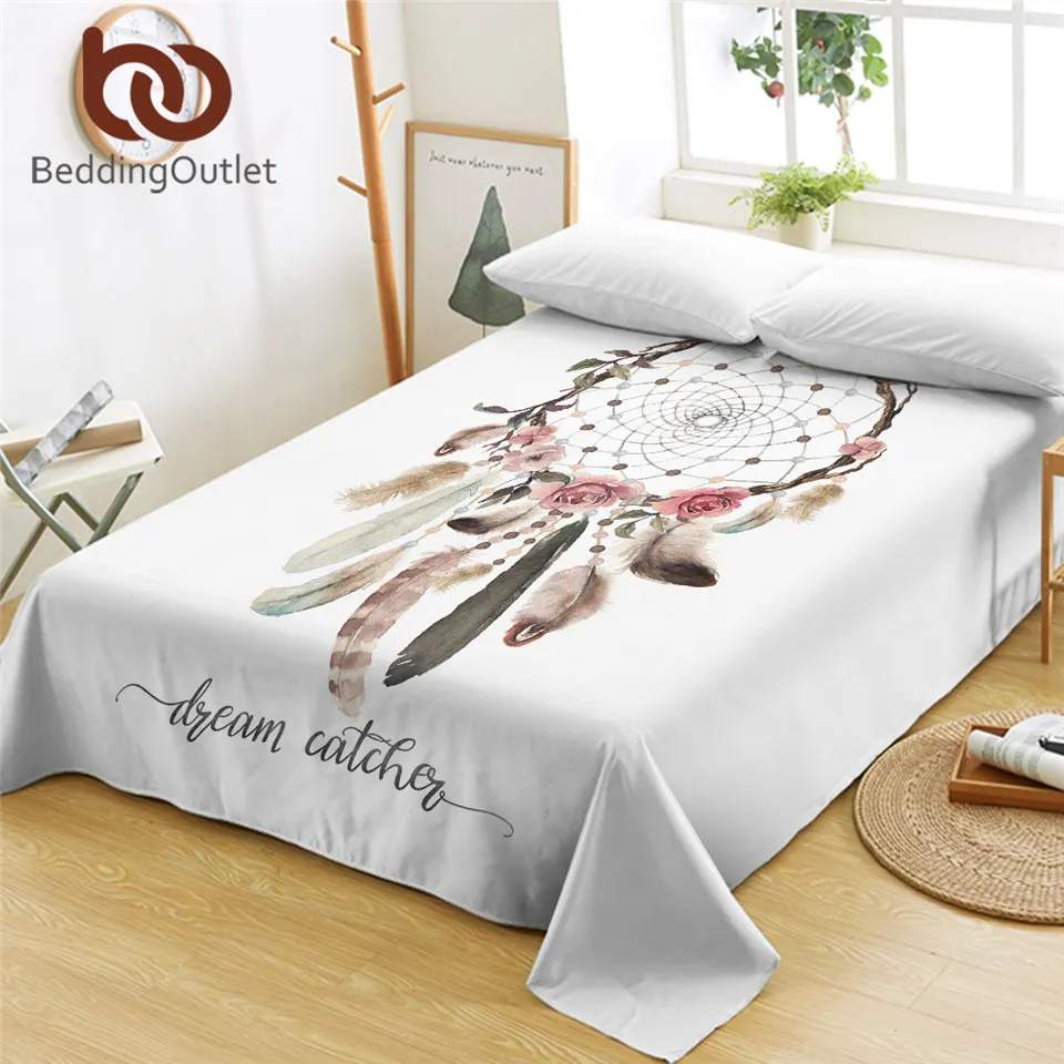 Постельное белье в стиле Ловец снов цельнокроеное мягкое постельное с цветочным