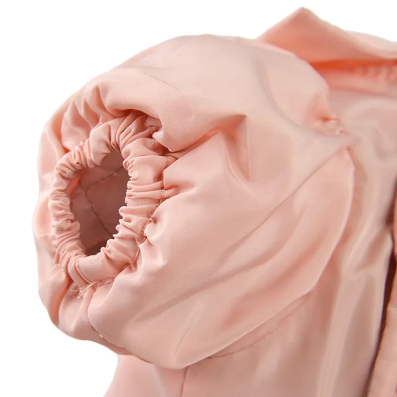 

Pet Dogs Girls Warm Two-leg Costume For Autumn Winter Puppy Cotton Dress With Bow Knot