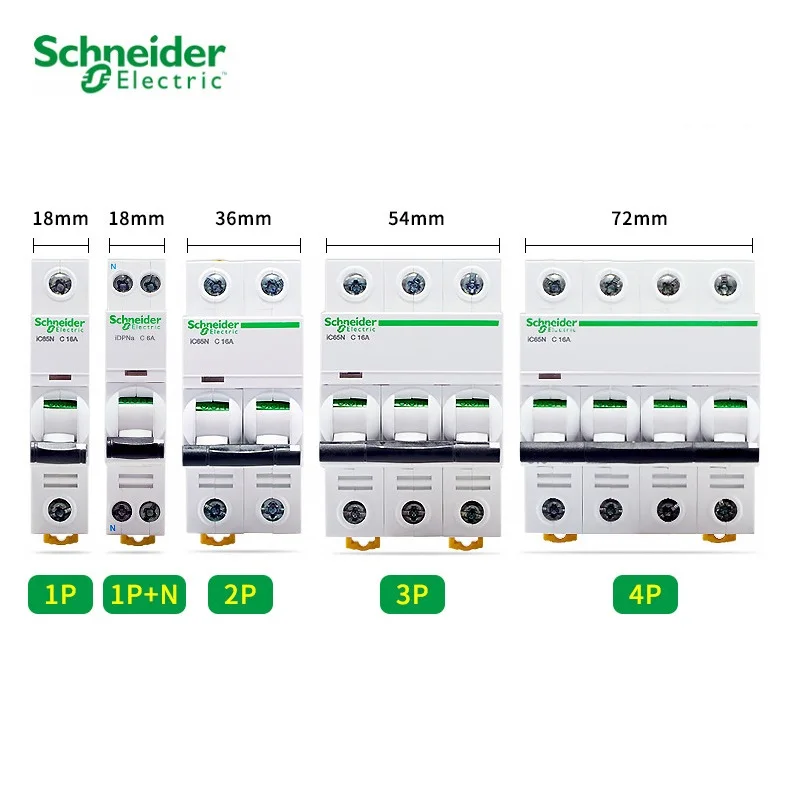 

Schneider electric Mini Circuit Breaker iC65N 1p 2p 3p 4p C type 1A 2A 4A 6A 10A 16A 20A 25A 32A 40A 50A 63A Circuit Breaker MCB