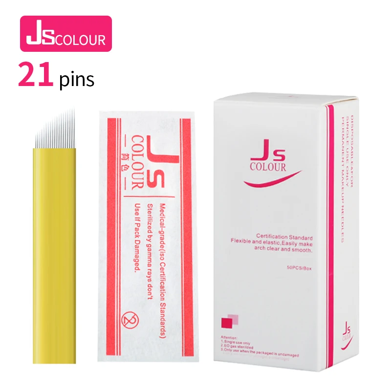 

Лезвия из нержавеющей стали для перманентного макияжа, 50 шт./лот, 21 пин, лезвия ручные для татуажа бровей, 21 игла