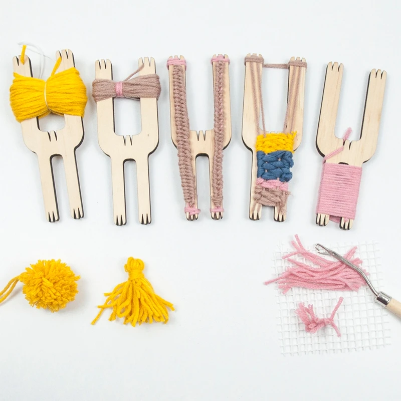 

5 In 1 Wooden Pom Pom Ball Tassel Maker Fluff Ball Weaver Wool Knitting Tools