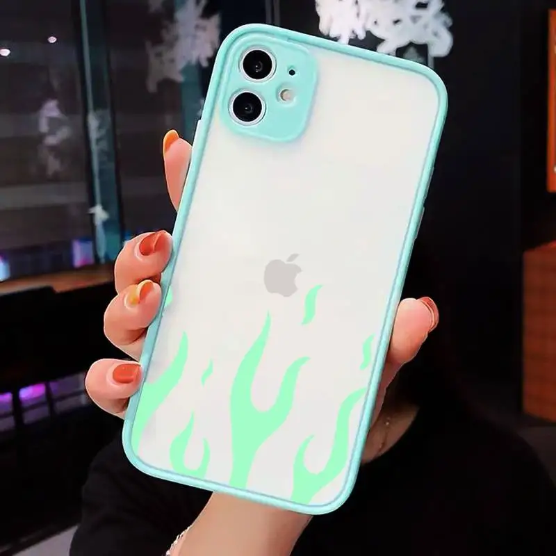 

Flame fire pattern Phone Cases matte transparent For iphone 7 8 11 12 plus mini x xs xr pro max cover