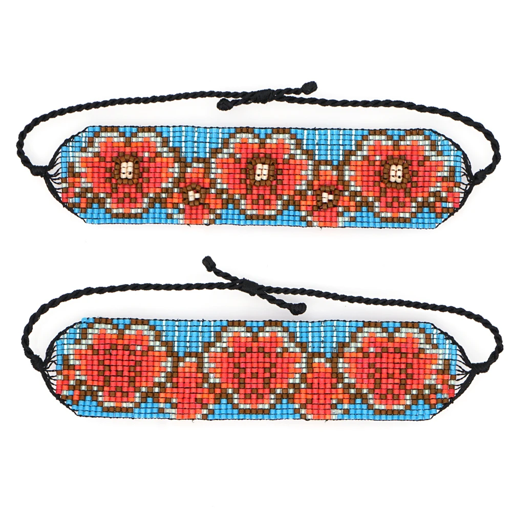 

Go2boho Bracelet Miyuki Seed Beads Women Jewelry Bracelets Rainbow Evil Eye Flower Pattern Adjustable Tassel Pulsera Wholesale