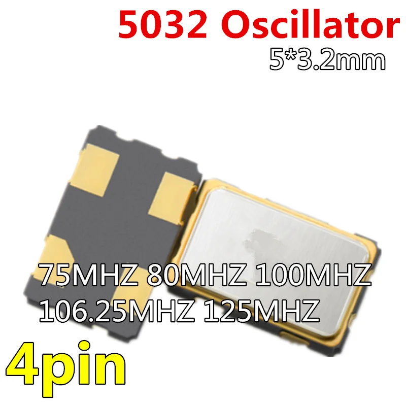 5 шт. осциллятор 5032 OSC кристаллический локатор 4 контакта 5*3 2 мм 75 МГц 80 100 106 25 125 |