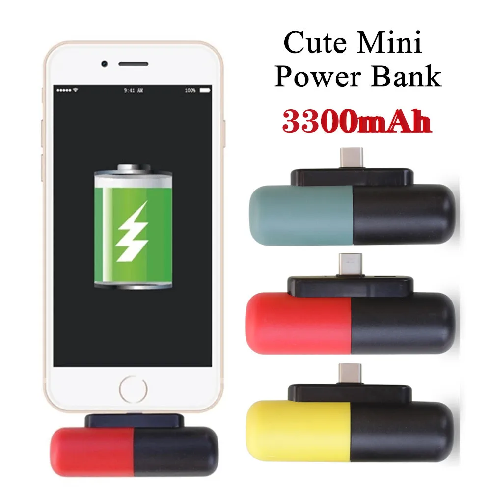 

3300mAh Mini Power Bank For iPhone Xiaomi Samsung Outdoor Travel External Battery Phone Charger Mini Pover Bank For VIVO OPPO
