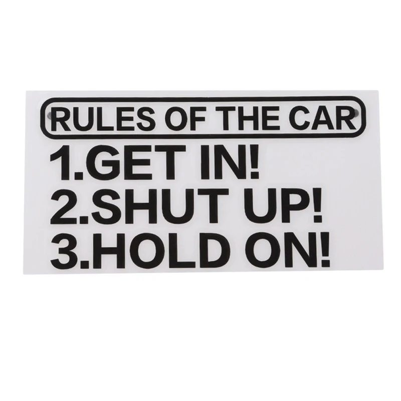 

Креативные автомобильные светоотражающие наклейки с надписью Rules Of The Car, черные, Белые Простые Высококачественные Автомобильные украшения
