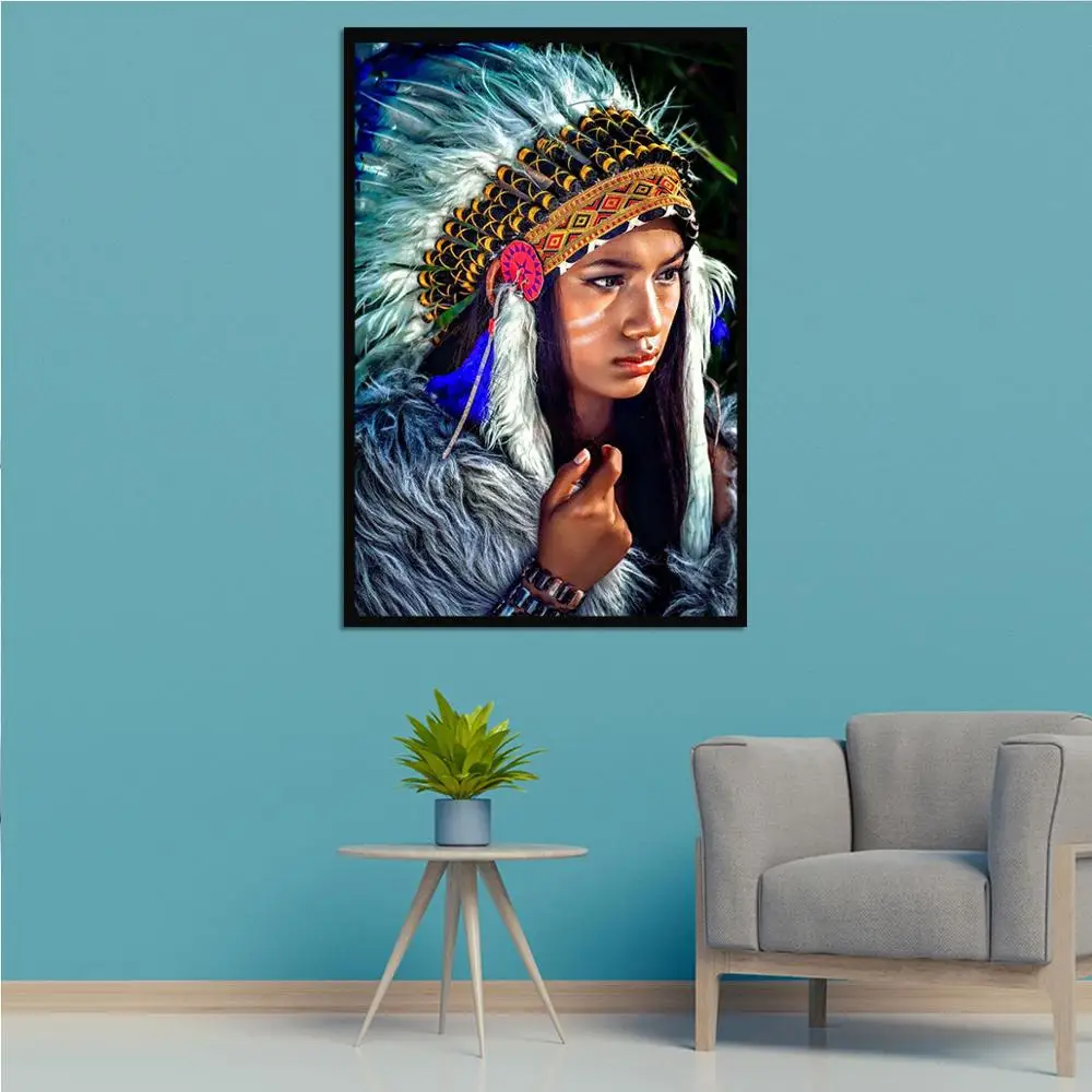 Индейцы Холст Картина красота постер Dcorative дома гостиной стены искусства