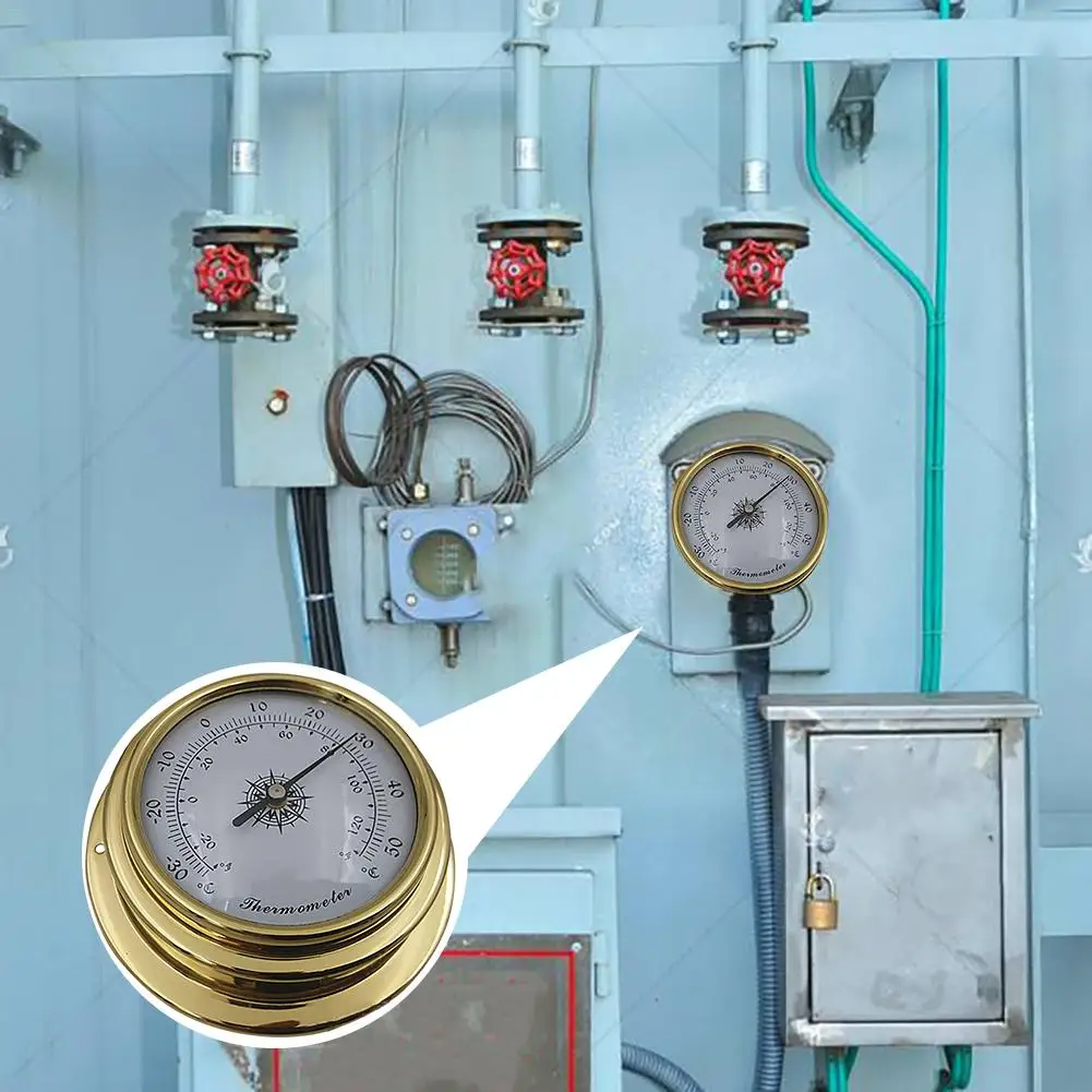 4 шт. 98 мм термометр гигрометр барометр часы медный корпус циркония морская