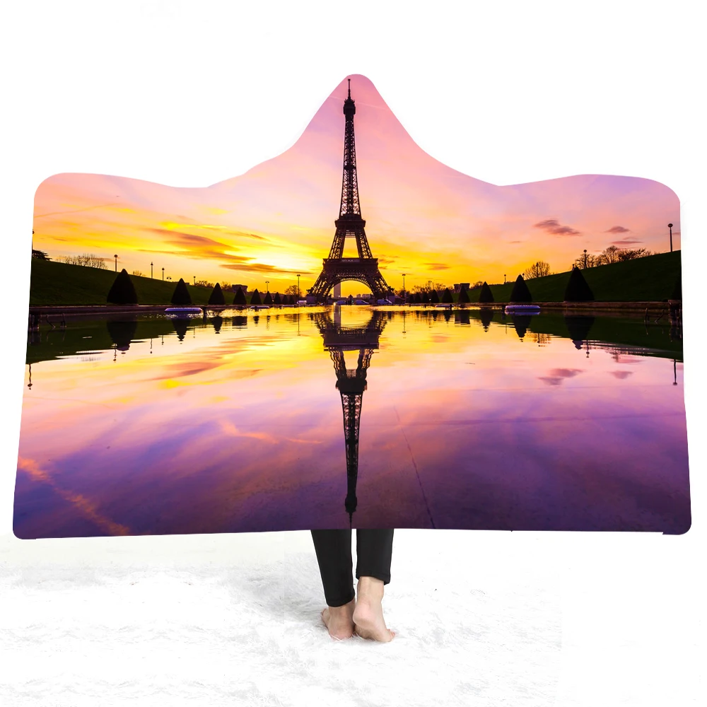 Современные здания печать шерпа Флисовое одеяло Эйфелева башня Франция вид