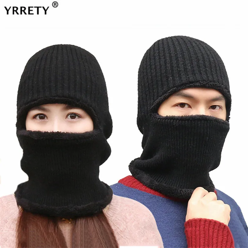 

YRRETY Hot Selling 2pcs Splicing Ski Cap And Scarf Cold Warm Winter Hat For Women Men Knitted Bonnet Sport Soft Skullies Beanies