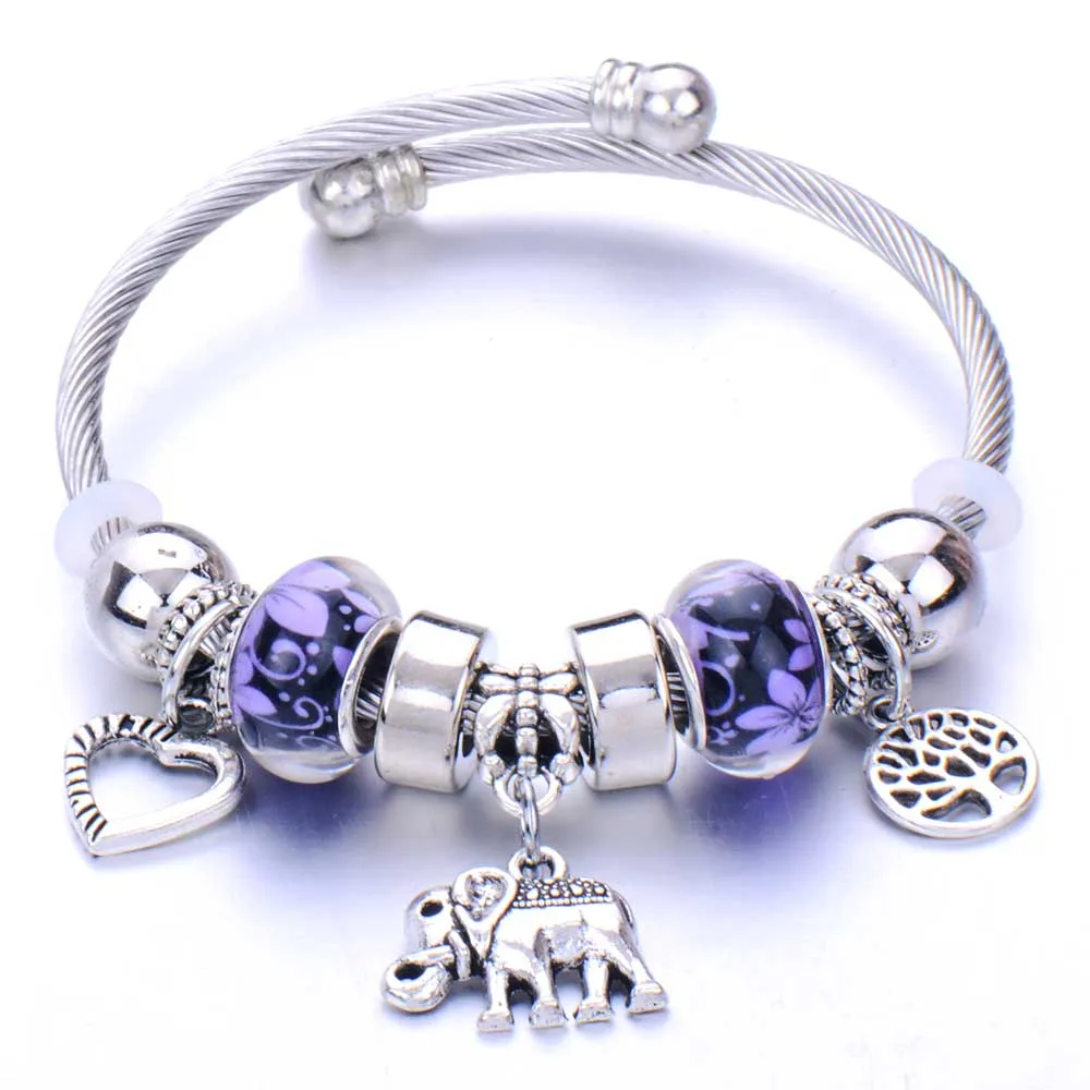 10 шт./лот браслеты с подвесками для женщин и мужчин оригинальные Кристальные