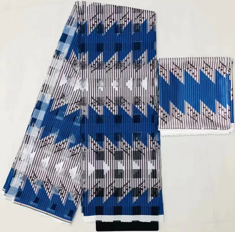 Pure silk fabric organza african abkara wax print 2+4yards ribbon for dress MM-C1 | Дом и сад