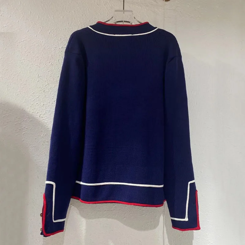 

2021 Autumn Winter Woman's Knitting Coat Cardigan Button Pockets Loose Long Sleeve Wool Coat Casual