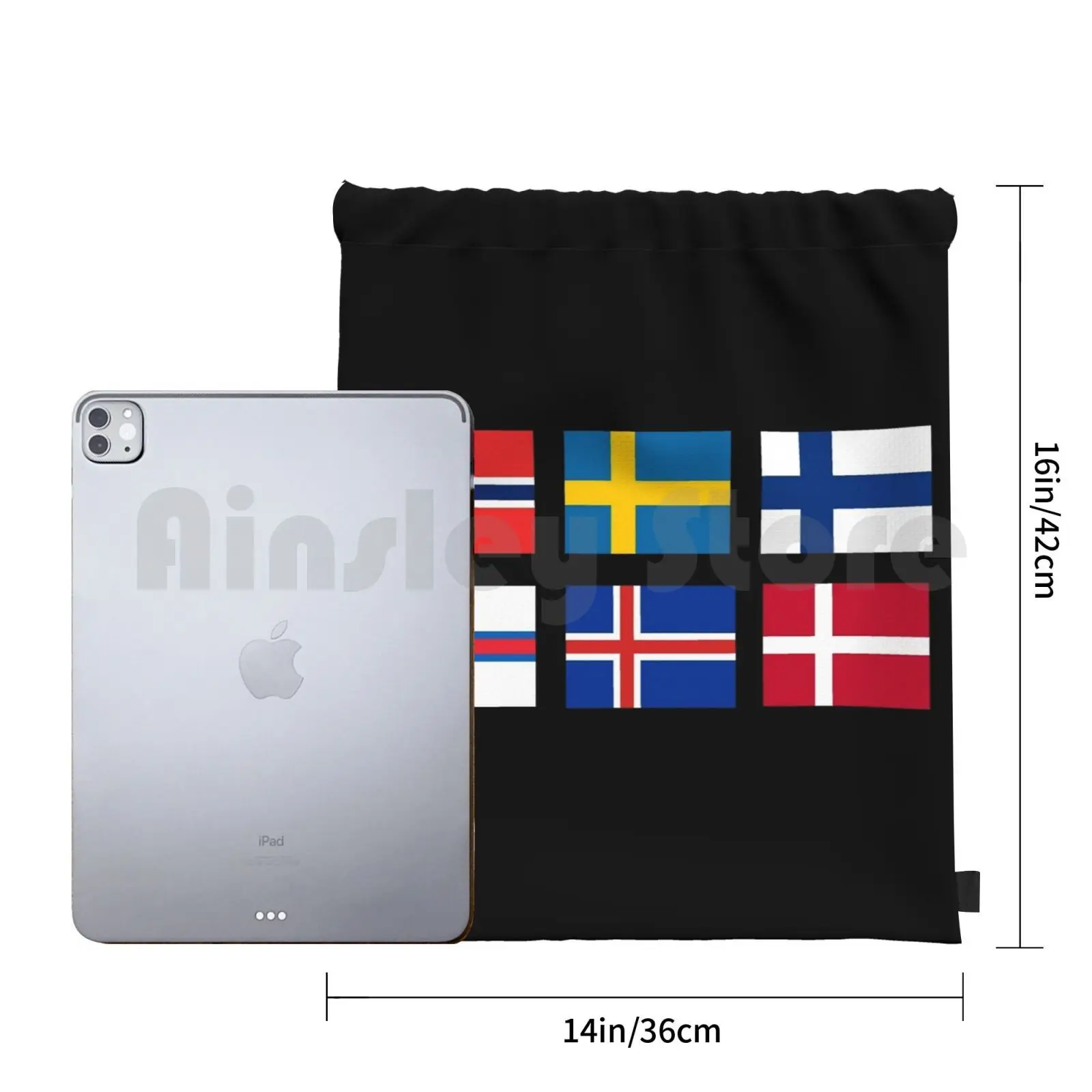 Рюкзак с скандинавскими флагами сумки на шнурке спортивная сумка