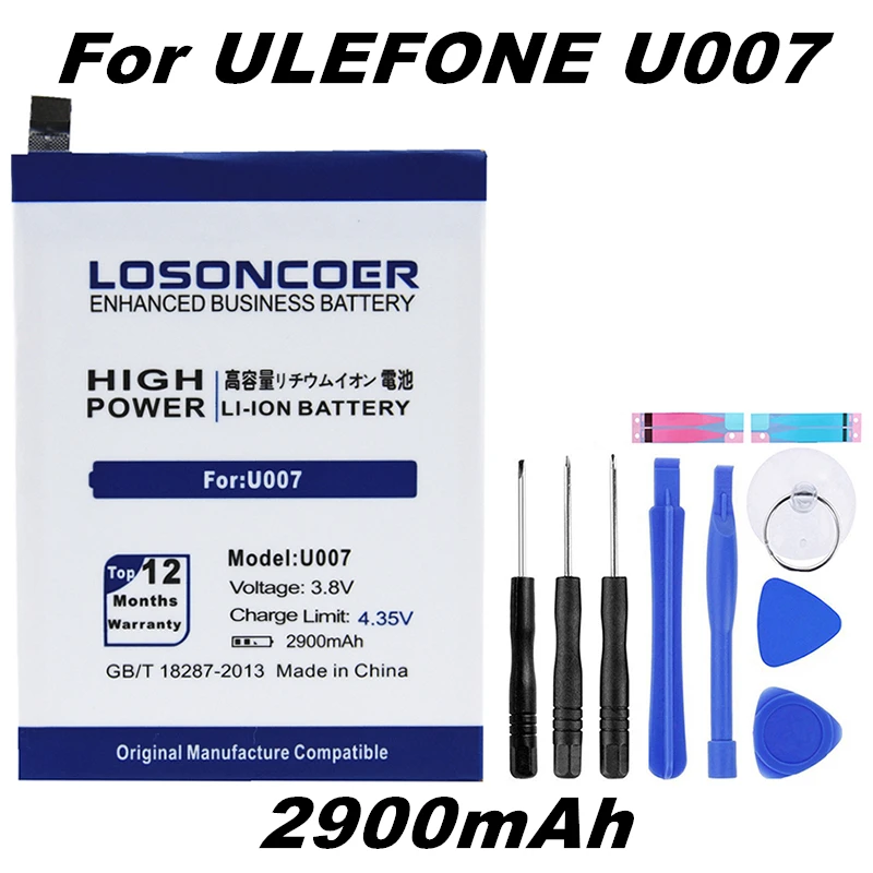 LOSONCOER 2900-7300 мАч для Ulefone Gemini Pro T1 батарея питания U007 Pro металлическая Броня 2 батареи для мобильного телефона+ Бесплатные инструменты+ наклейки