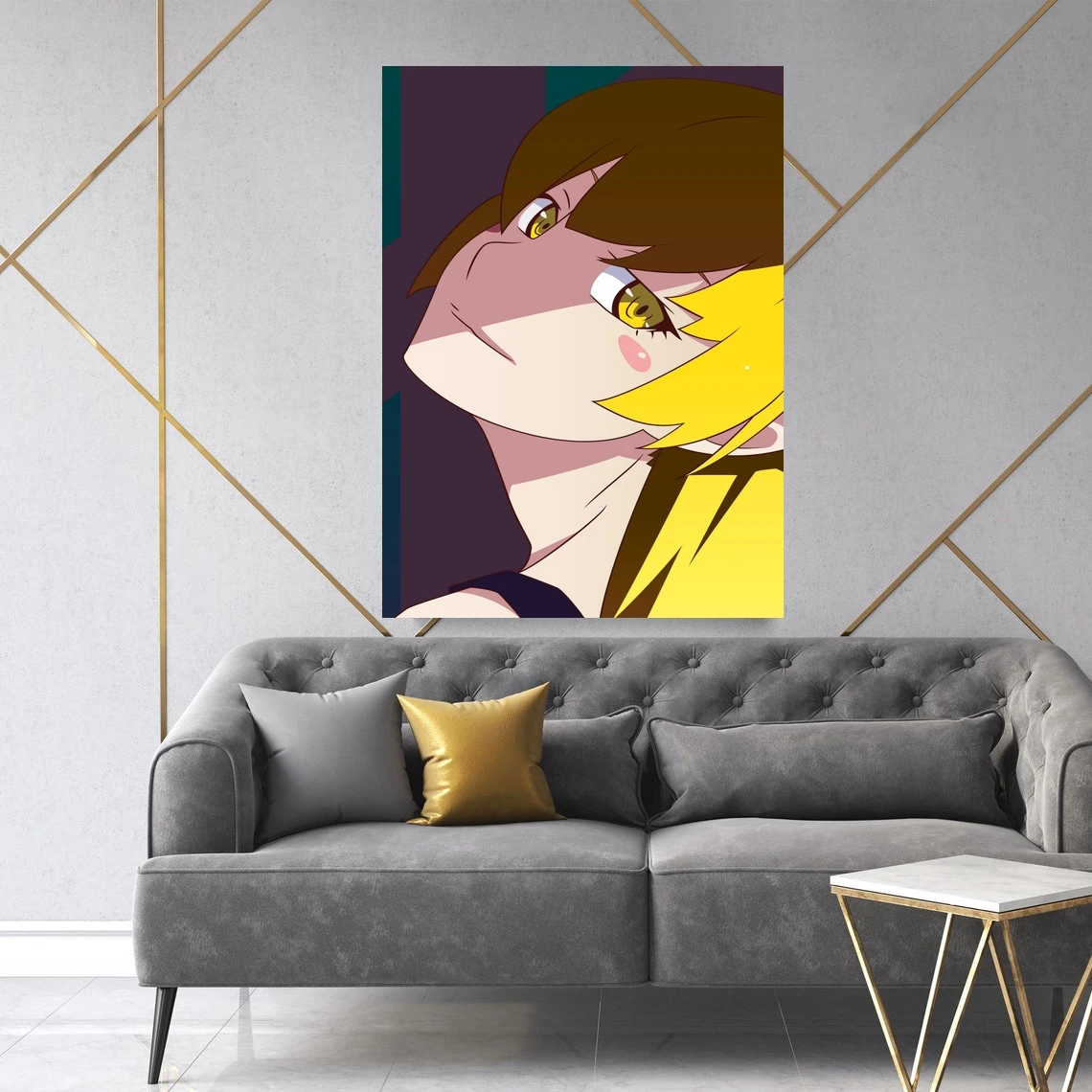 

Постер аниме серия Monogatari из японского аниме, мультипликационный постер из ТВ-сериала, канва, художественное украшение для дома, без рамки