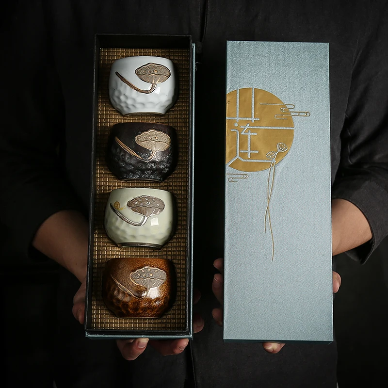 Подарочная коробка керамическая чайная чашка 180 мл для чая в стиле кунг-фу